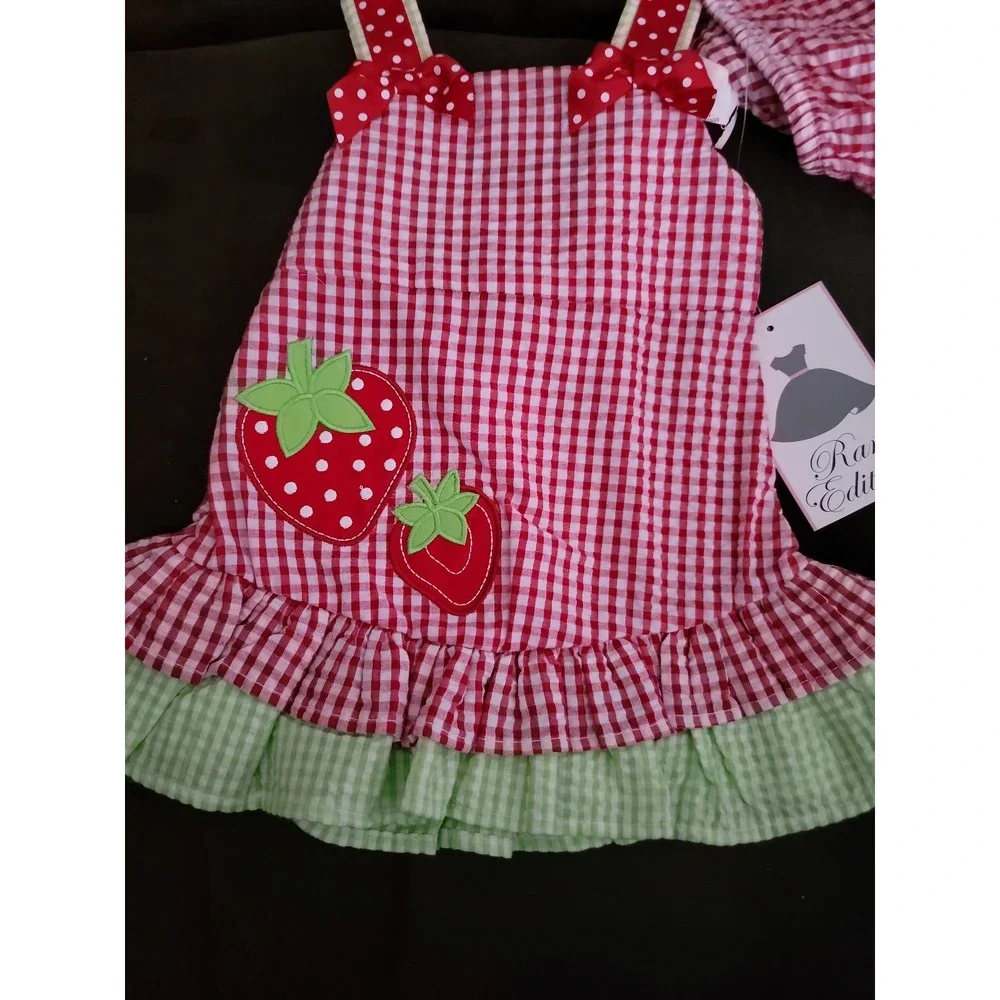Rare‎ editions strawberry dress size 3 6 months nwt
